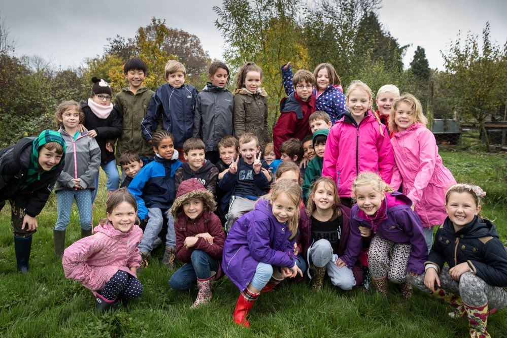 School children outside at Bore Place