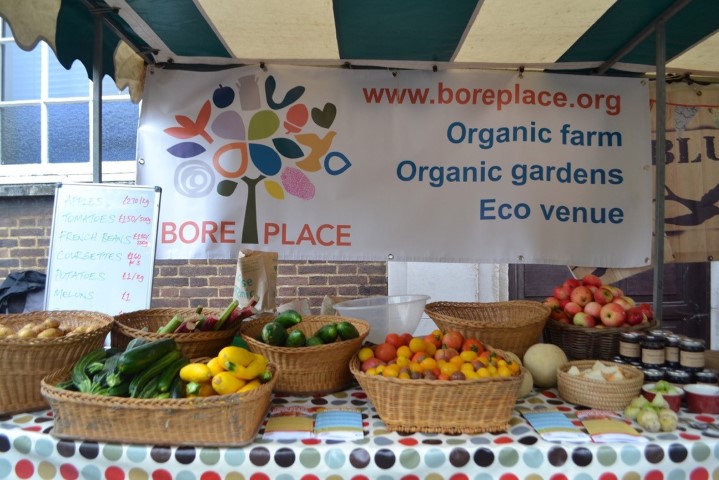 Bore Place stall at Tunbridge Wells farmers market Grow to Grow vproduce at Farmers market